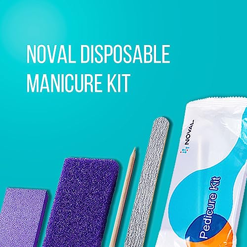 NOVAL 12 Count Disposable Manicure Pedicure Kit - 4 Piece Set