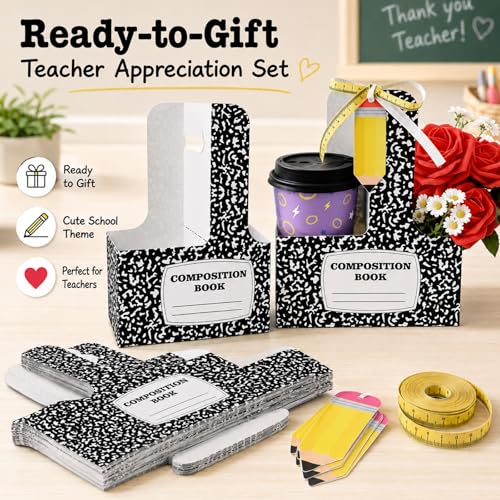 Teacher Appreciation Gift Set - 12 Portable 2-Cup Drink Carriers