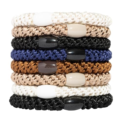 L. Erickson Classic Brown & Black Hair Ties for Thick Hair - 8 Pack