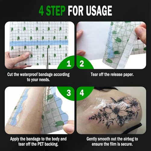 Transparent Waterproof Tattoo Aftercare Bandage Roll - 6in x 2.2yd