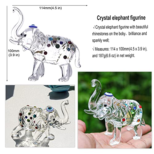 LONGWIN Crystal Elephant Figurine - Lucky Trunk Up Home Decor