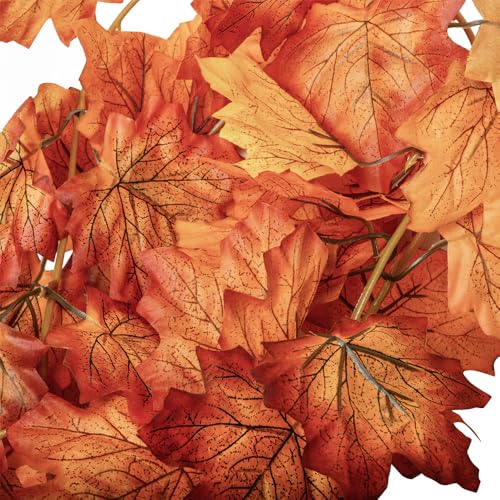 Set of 3 Artificial Fall Leaf Garlands - 18 ft Maple Decor