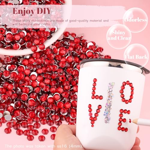 5000PCS Red 3mm Resin Rhinestones for DIY Crafts & Nail Art