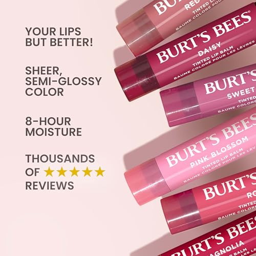 Burt's Bees Rose Tinted Lip Balm 1 Tube - Natural Hydrating Lip Care Duo