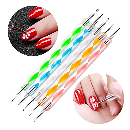 FULINJOY 20PCS Nail Art Tools Set Black - Brushes & Dotting Pens for Professional Nail Design