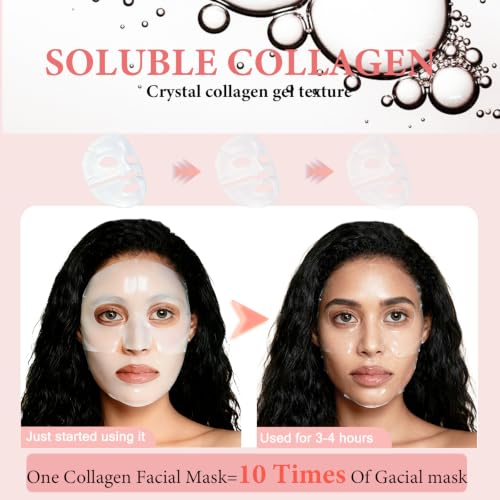 Anweina Overnight Collagen Face Mask, Anti-Aging Hydrating Treatment (8 Pack)