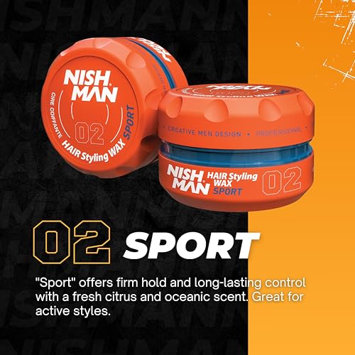 Nishman Hair Styling Wax Sport 02 - Strong Hold, Shiny Finish, 150ml