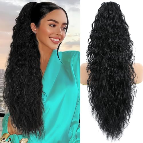 28 Inch Curly Ponytail Extension for Women, Clip-In Hair Extension