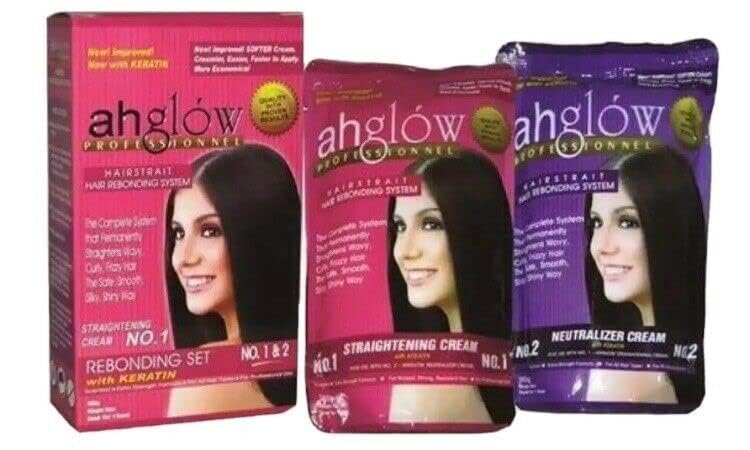 Ahglow Hair Straightening System with Keratin - Small Pouches