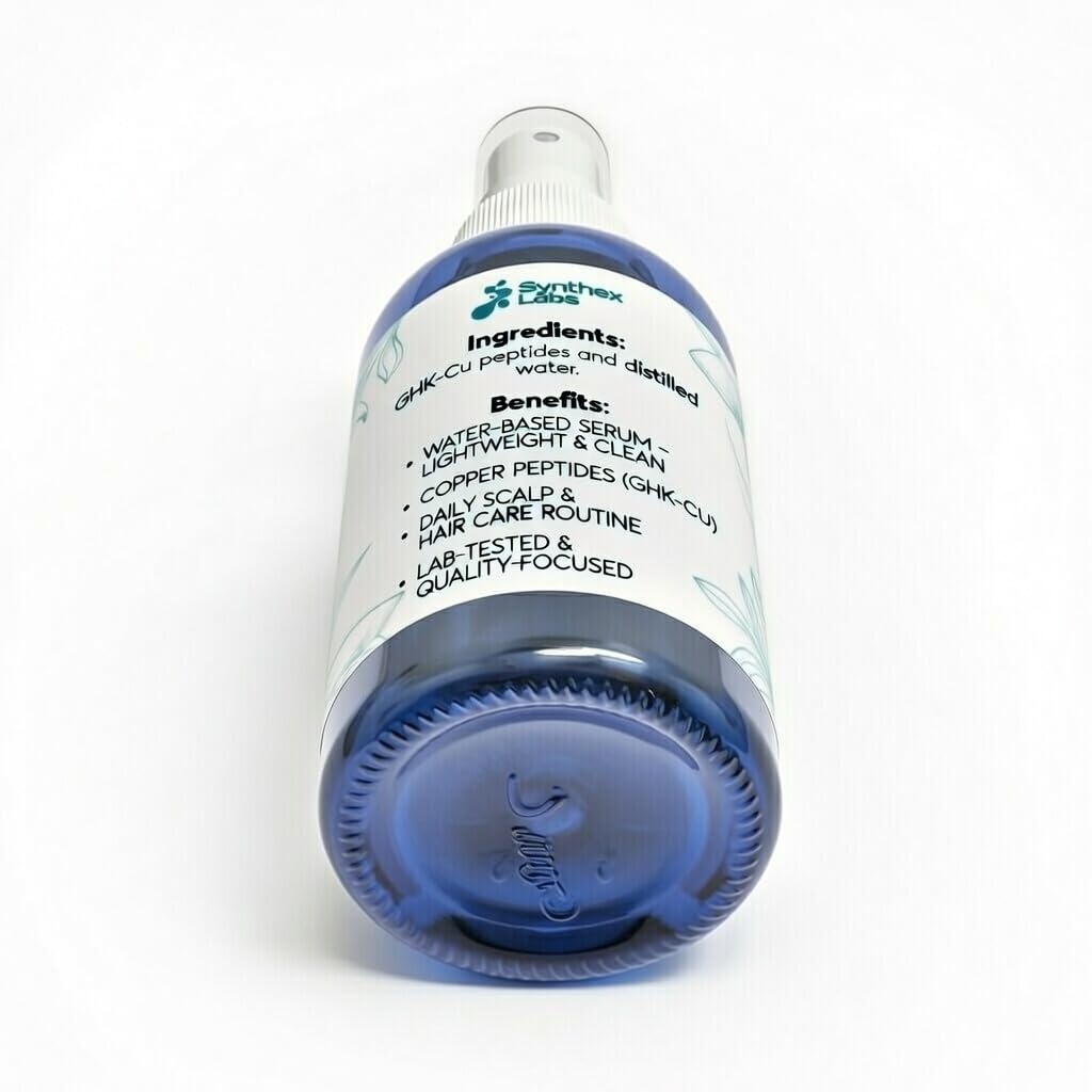 GHK-Cu Copper Peptide Hair & Scalp Serum - 2400mg Water-Based Formula for Softness & Shine | 4% Copper Peptides