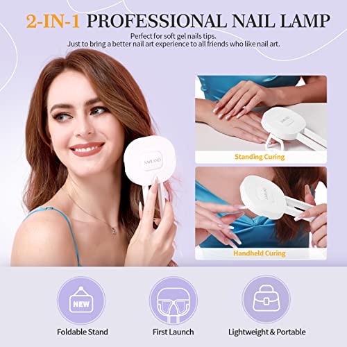 SAVILAND UV Nail Glue Kit with Foldable UV Lamp for DIY Gel Extensions & Manicure Art