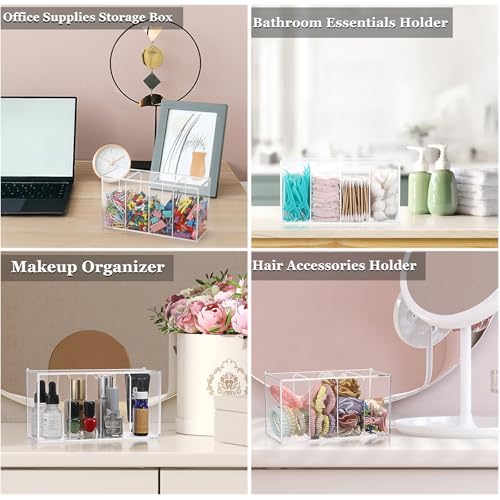 ELLDOO Acrylic Lash Extension Organizer Box with Lid - 4 Compartment Case