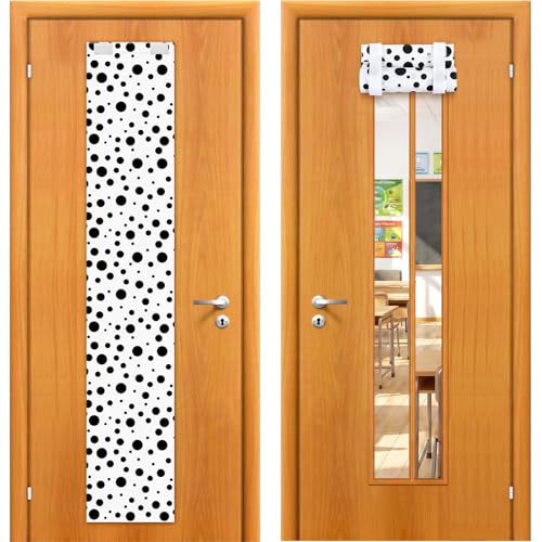 Black and White Polka Dot Door Curtains - Set of 2, 8x43 inches