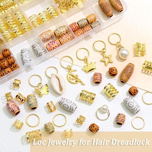 177PCS Hair Jewelry Set for Braids, Locs & Dreadlocks with Charms & Cuffs