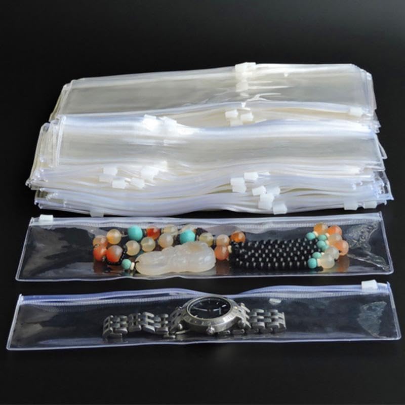 Clear Plastic Jewelry Zipper Bags - 20Pcs Waterproof Dustproof Storage for Earrings & Beads