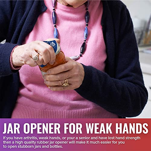 Jar Opener Gripper Pads - 4 Pack, 5 Inch Thick Rubber for Seniors