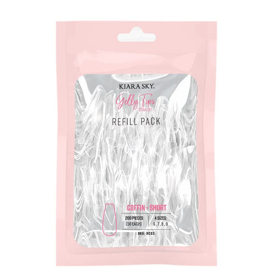 Kiara Sky Gelly Tips Refill Pack - Short Coffin Soak Off Soft Gels