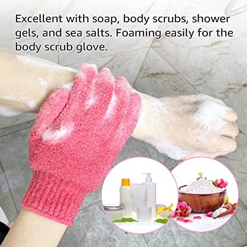 Exfoliating Shower Gloves for Men and Women - 2 Pairs