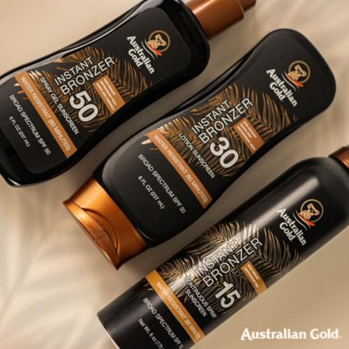 Australian Gold SPF 50 Spray Gel Sunscreen with Instant Bronzer - 8 Oz