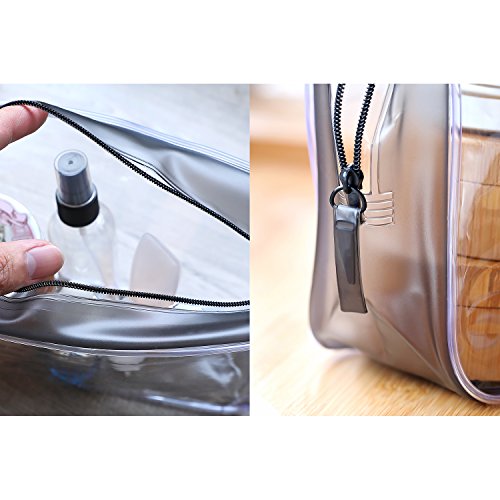Small Clear PVC Zippered Toiletry Pouch - 5 Pack Cosmetic Bag