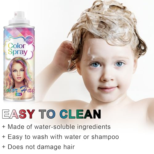 Temporary Black Hair Color Spray for Women & Kids - Washable Dye