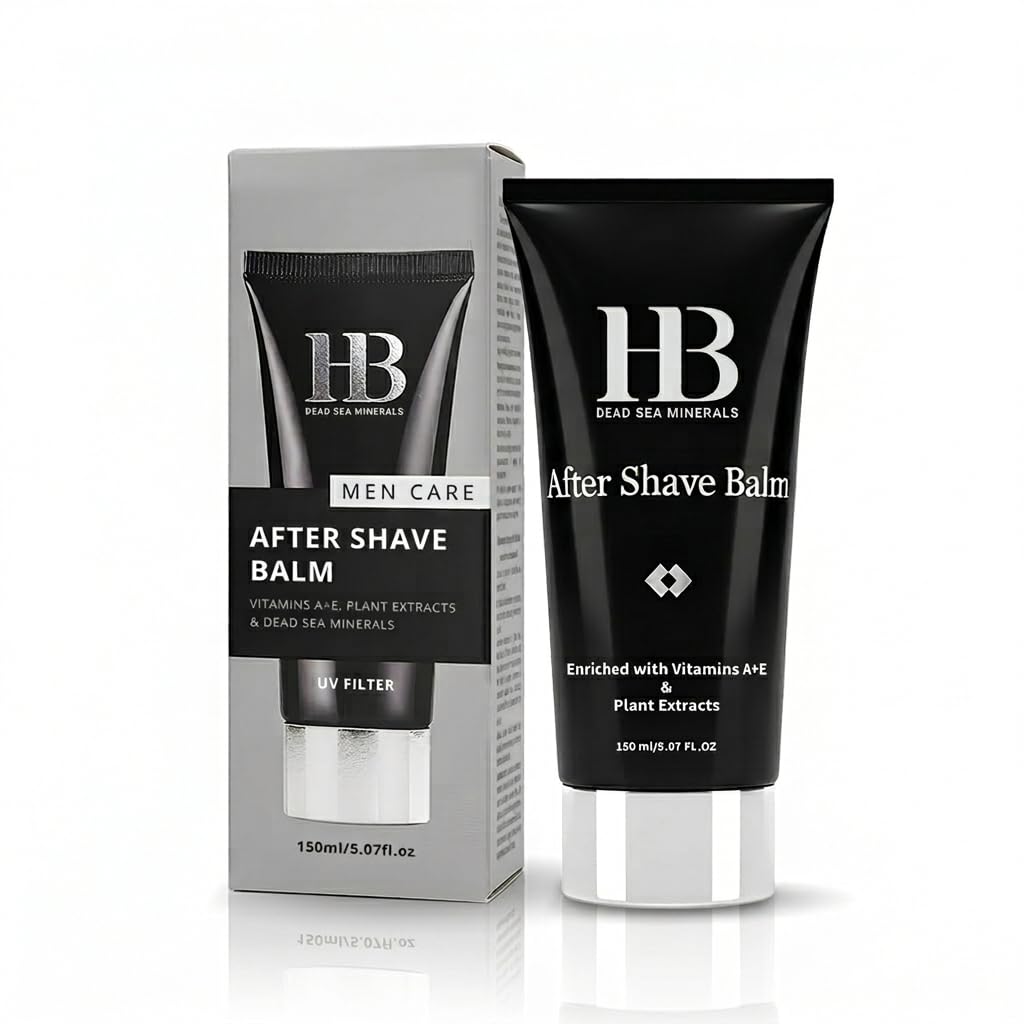 H&B After Shave Balm Face Moisturizer for Men with Dead Sea Minerals – Soothing Post-Shave Hydration Balm for Sensitive and Normal Skin, Lightweight 150ml