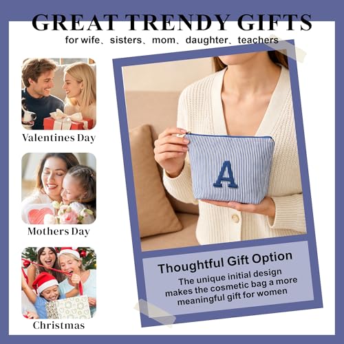 Personalized Initial Makeup Bag Set - Trendy Cosmetic Travel Organizer