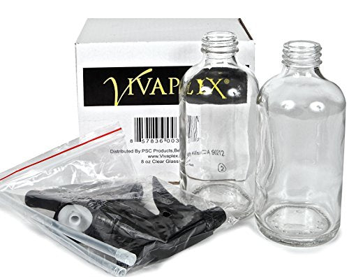 8 oz Glass Spray Bottles with Black Trigger Sprayers - Reusable
