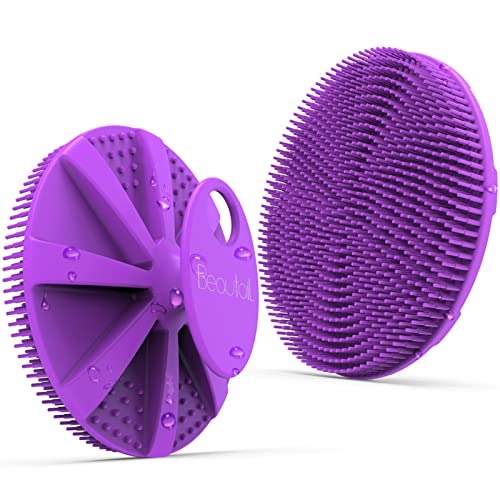BEAUTAIL Silicone Body Scrubber for Gentle Exfoliation - Purple
