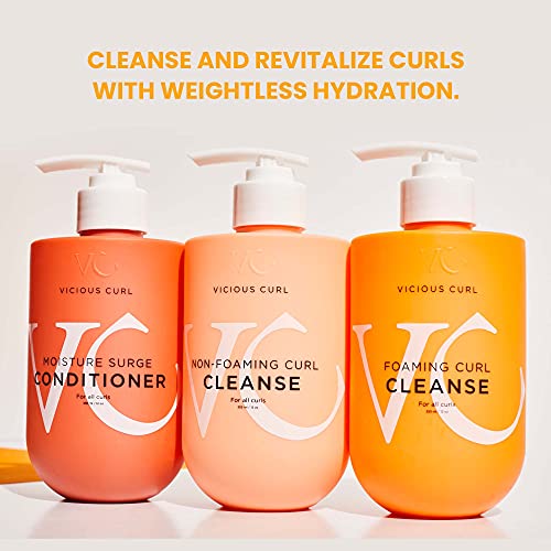 VICIOUS CURL Foaming Curl Cleanse Shampoo, Sulfate-Free for Curly Hair 12oz