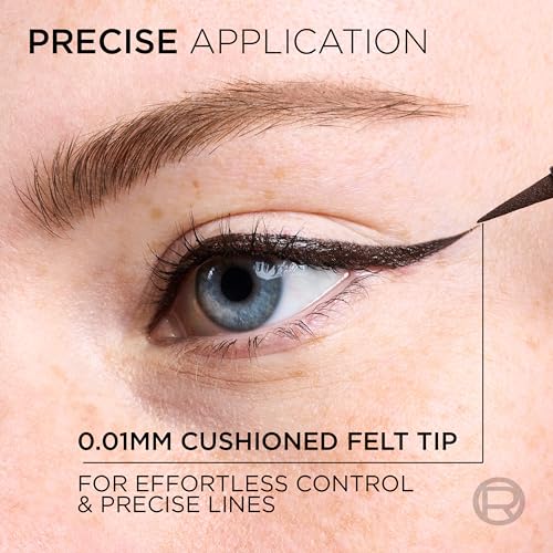 L'Oreal Paris Haute Precision Waterproof Liquid Eyeliner - 28HR Smudge-Proof, 020 Brown Leather