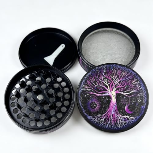 2 Inch Aluminum Spice Grinder with Unique Oil Painting Design