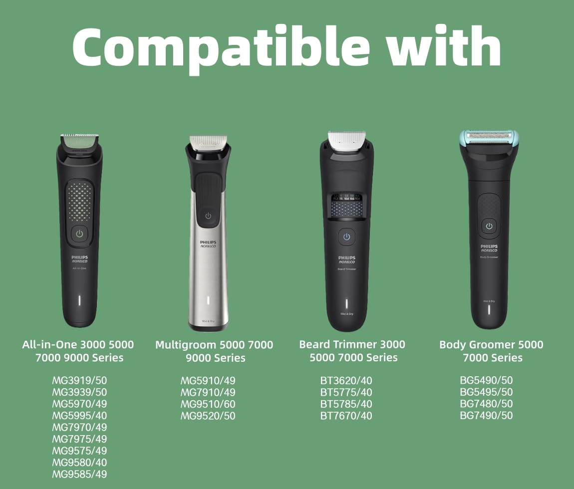 USB Charger for Philips Norelco All-in-One 3000 5000 7000 9000, Multigroom, Beard Trimmer & Body Groomer Series, Compatible with MG3919 MG3939 MG5970 MG7970 BG5495 BG7480 BT5785