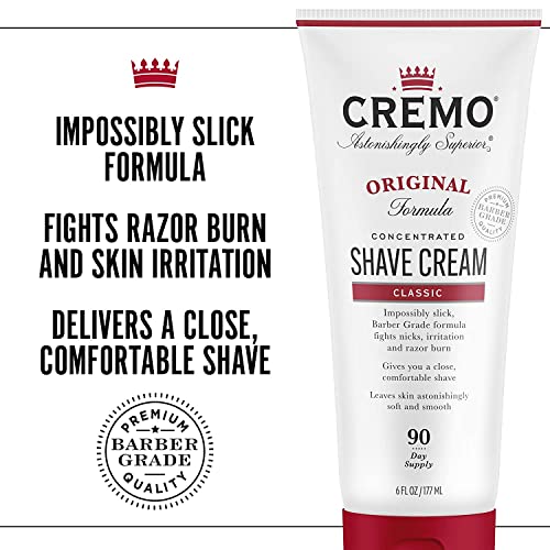 Cremo Barber Grade Shave Cream - Original, 6 Oz (Pack of 2)
