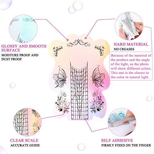 YINGJEE 200PCS Pink Acrylic Nail Form Tips for Nail Extension DIY Manicure - 0.4 Fl Oz
