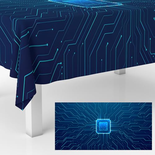Technology Circuit Board Tablecloth - 53x98 Inch Waterproof Decor