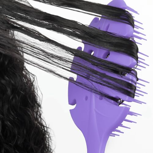Purple Curl Defining Brush - 2-Pack Detangling Tool with Lavender Oil