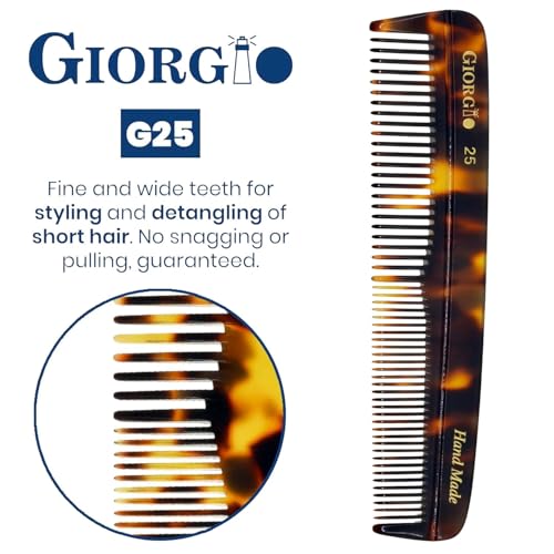 Giorgio 2-Pack Pocket Comb Set - Fine & Wide Tooth Hair Combs