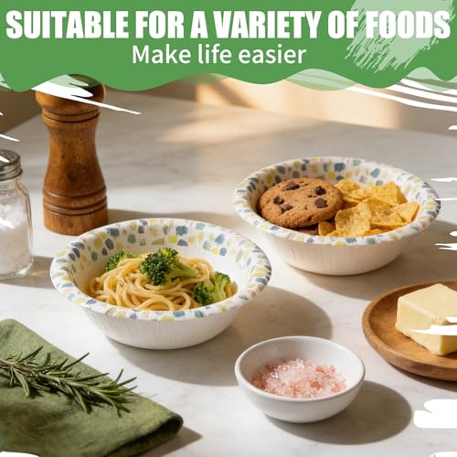 30 Count 8oz Microwaveable Disposable Paper Bowls - Eco-Friendly & Durable
