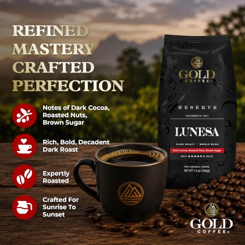 Gold Coffee Co. Lunesa Blend Dark Roast Whole Bean Coffee - 12 oz