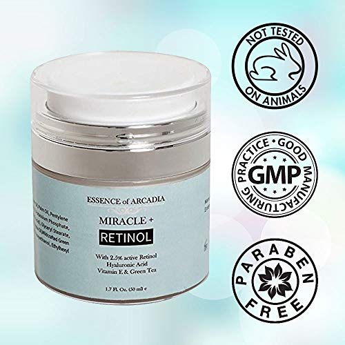 Retinol Moisturizer Cream 2.5% with Hyaluronic Acid & Vitamin E - Anti-Aging Face & Eye Cream