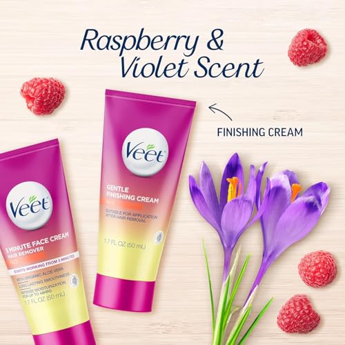 Veet 3 Minute Facial Hair Removal Cream Kit - 3.4 Fl Oz (Pack of 2)