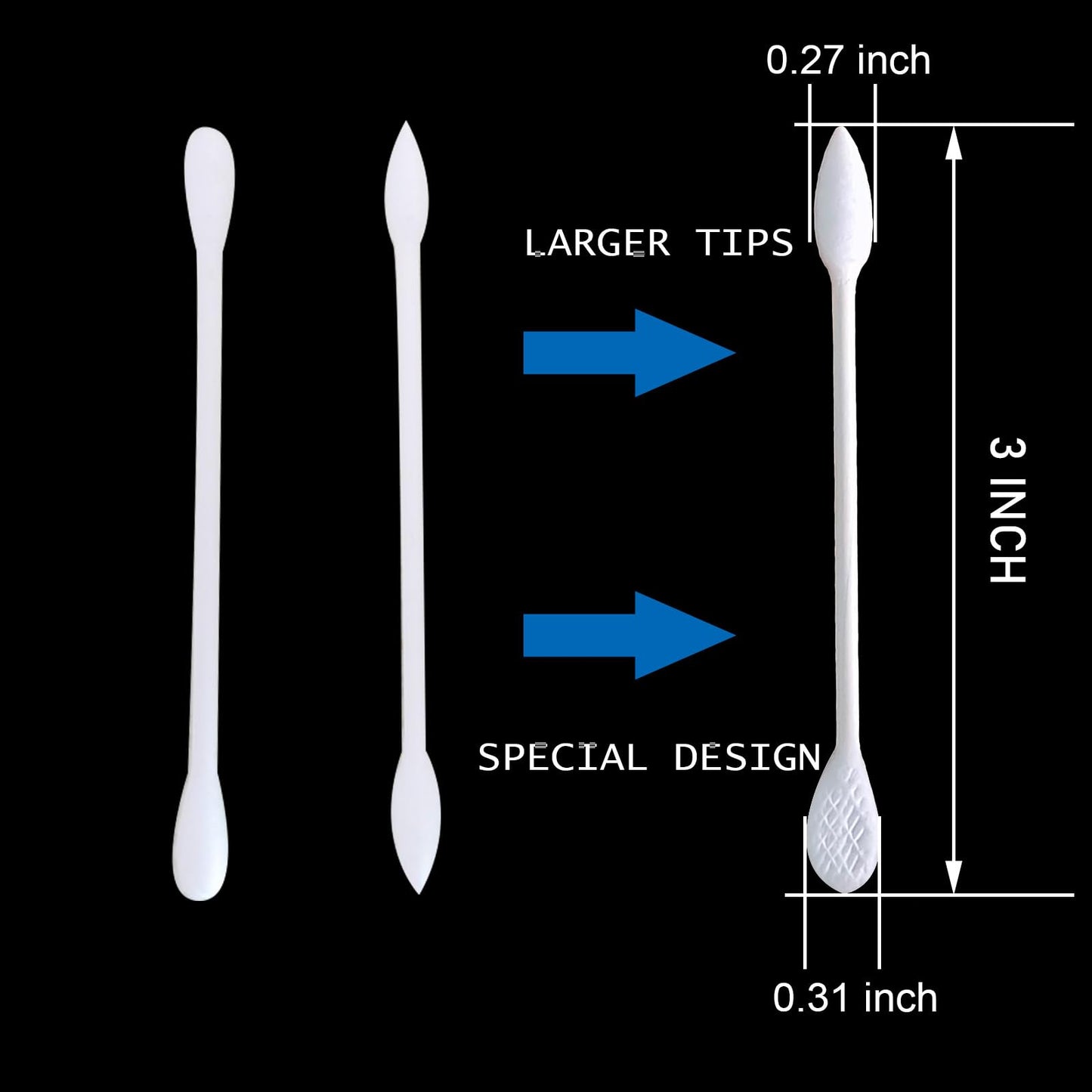 Precision Makeup Cotton Swabs, Double-Ended XL Cotton Buds with Pointed and Flat Tips,Extra Large Cotton Tips Applicator,Excellent Beauty Tools for Effective Makeup and Personal Care,375pcs