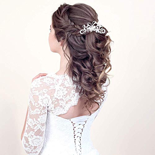 24Pcs Bridal Hair Comb and Pins Set with Rhinestones & Pearls for Wedding & Bridesmaids