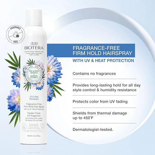 Biotera Firm Hold Hairspray, Fragrance-Free Styling Spray - 9 Fl Oz