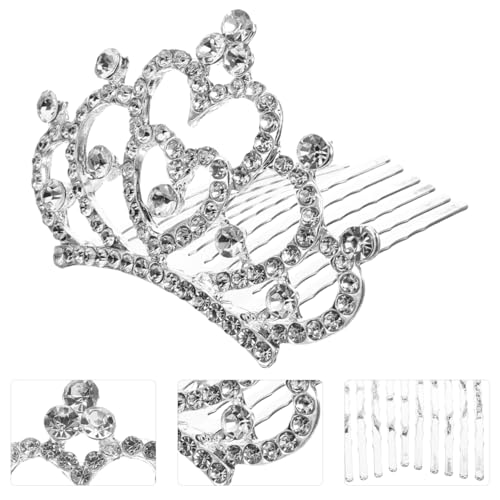 FRCOLOR Kids Crown Comb Hair Clips - 3-Pack Tiara Accessories