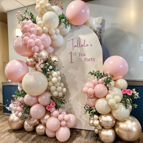Pink and Gold Balloons 12 Inch for Birthday and Party Decor