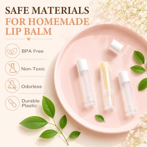 LotFancy 50PCS Clear Lip Balm Tubes, 5.5ml Refillable Containers