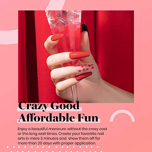 Beetles Red Gel Nail Polish Kit with UV LED Light - 15ml