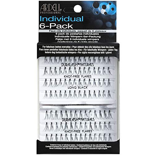 Ardell Knot-Free Individual Lashes - Long Black, 6 Pack Eyelash Clusters